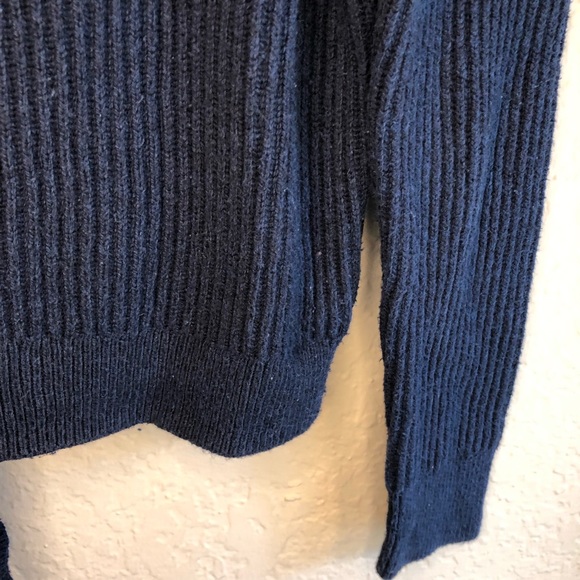 Madewell Navy Tie Front Knit Sweater Size Small - Picture 7 of 7